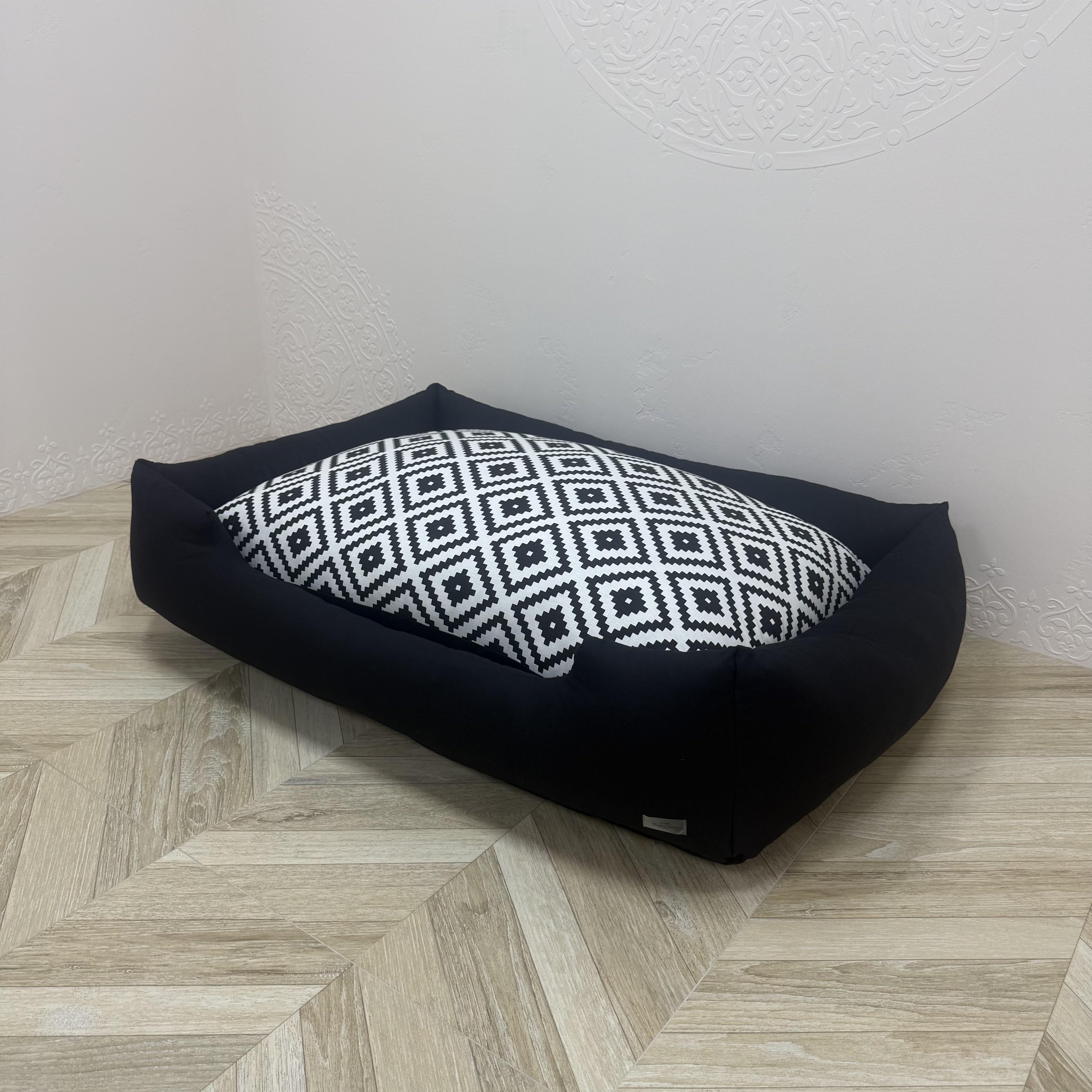 Лежак для котов и собак Comfort Home Facets Black&White панама 70х50 см