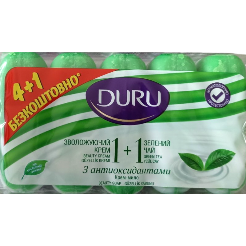 Мило тверде Duru Soft Sensations Екстракт зеленого чая 400 г 5 шт. (8690506519094)