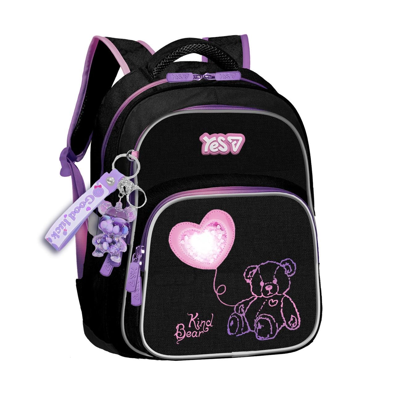 Рюкзак школьный полукаркасный YES Pink Bear S-91M (550499)