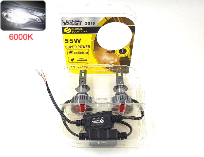 Автомобильные лампы светодиодные Global Solution GS18 H3 55W 10000Lm 6000K 2 шт. (2268028141) - фото 3 Автомобильные лампы светодиодные Global Solution GS18 H3 55W 10000Lm 6000K 2 шт. (2268028141) - фото 3