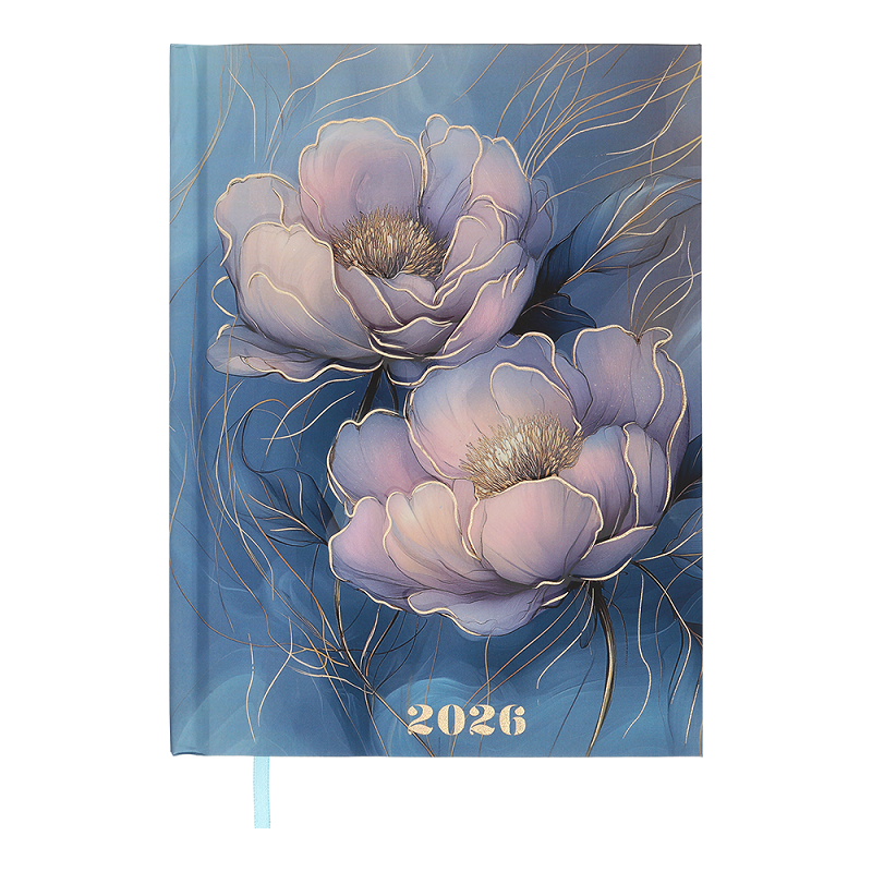 Дневник датированный полиграфический NOVEL 2026 р. A5 Голубой (BM.2103-14)