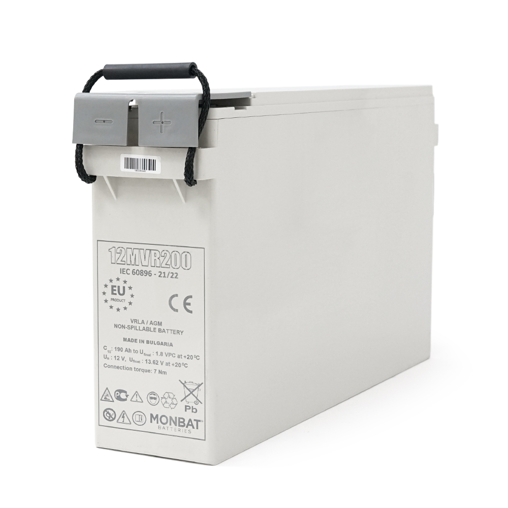 Аккумуляторная батарея MONBAT FRONT TERMINAL 12MVR200 AGM 12V 200Ah 555x125x316 мм 59,2 кг (YUT_V7869)