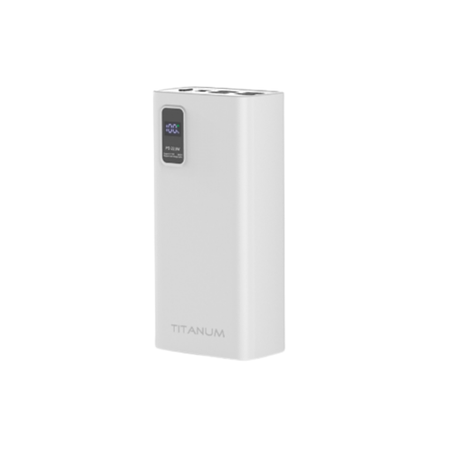 Повербанк TITANUM TPB-728S-W 30000 mAh 22,5W QC+PD Белый