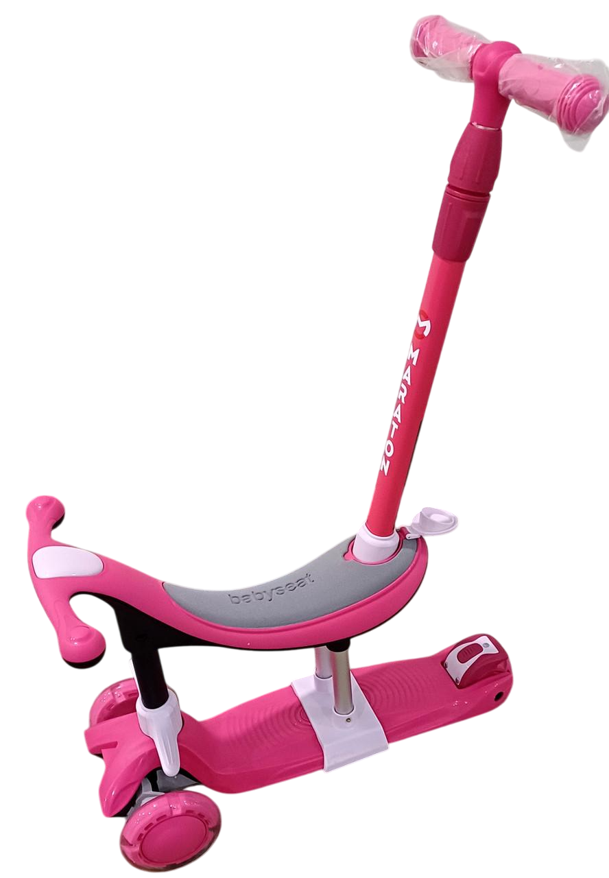 Самокат Maraton Credo II G 5в1 с родительской ручкой Розовый
