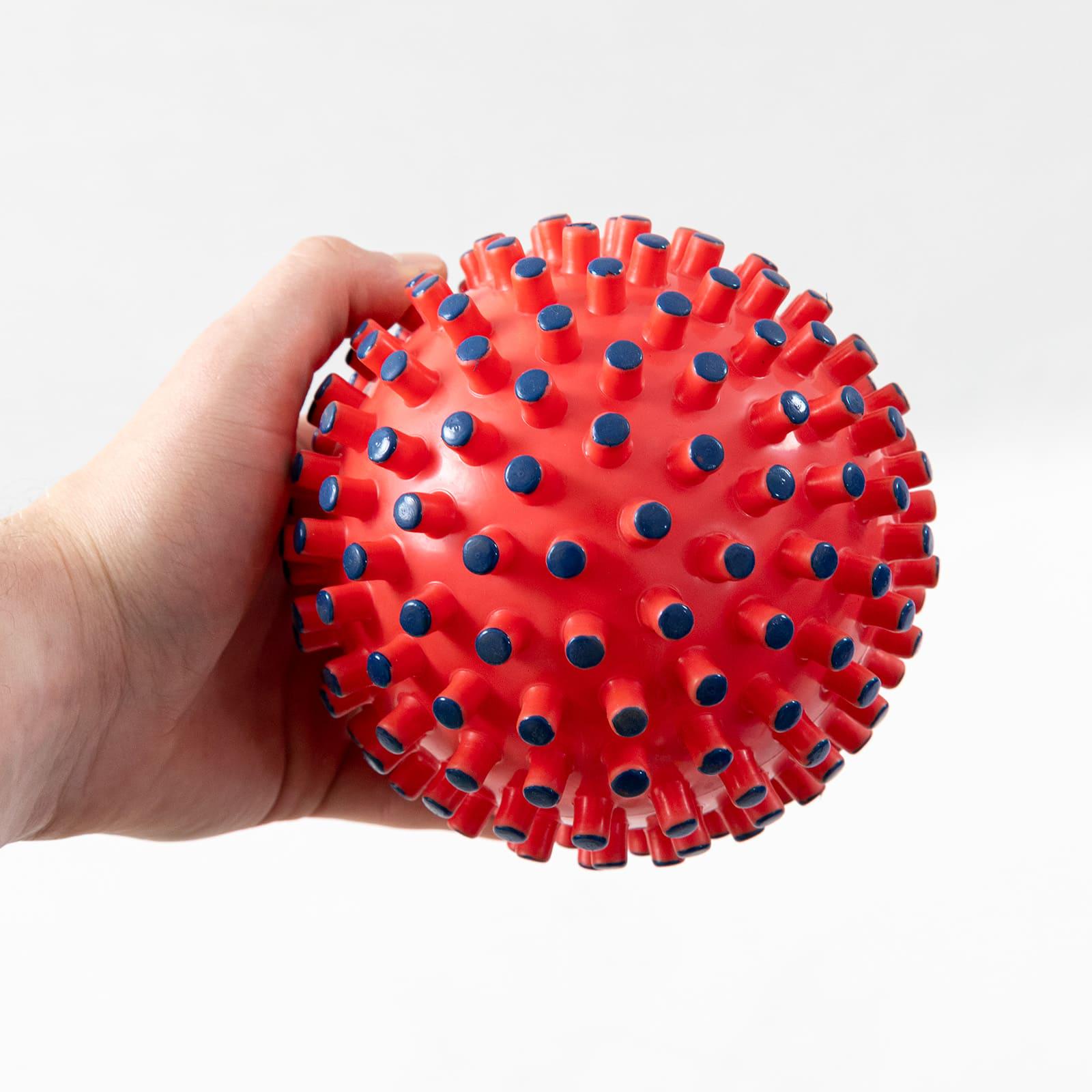 Мяч массажный надувной детский OSPORT 15 см Красно-синий (MS 4525) - фото 3