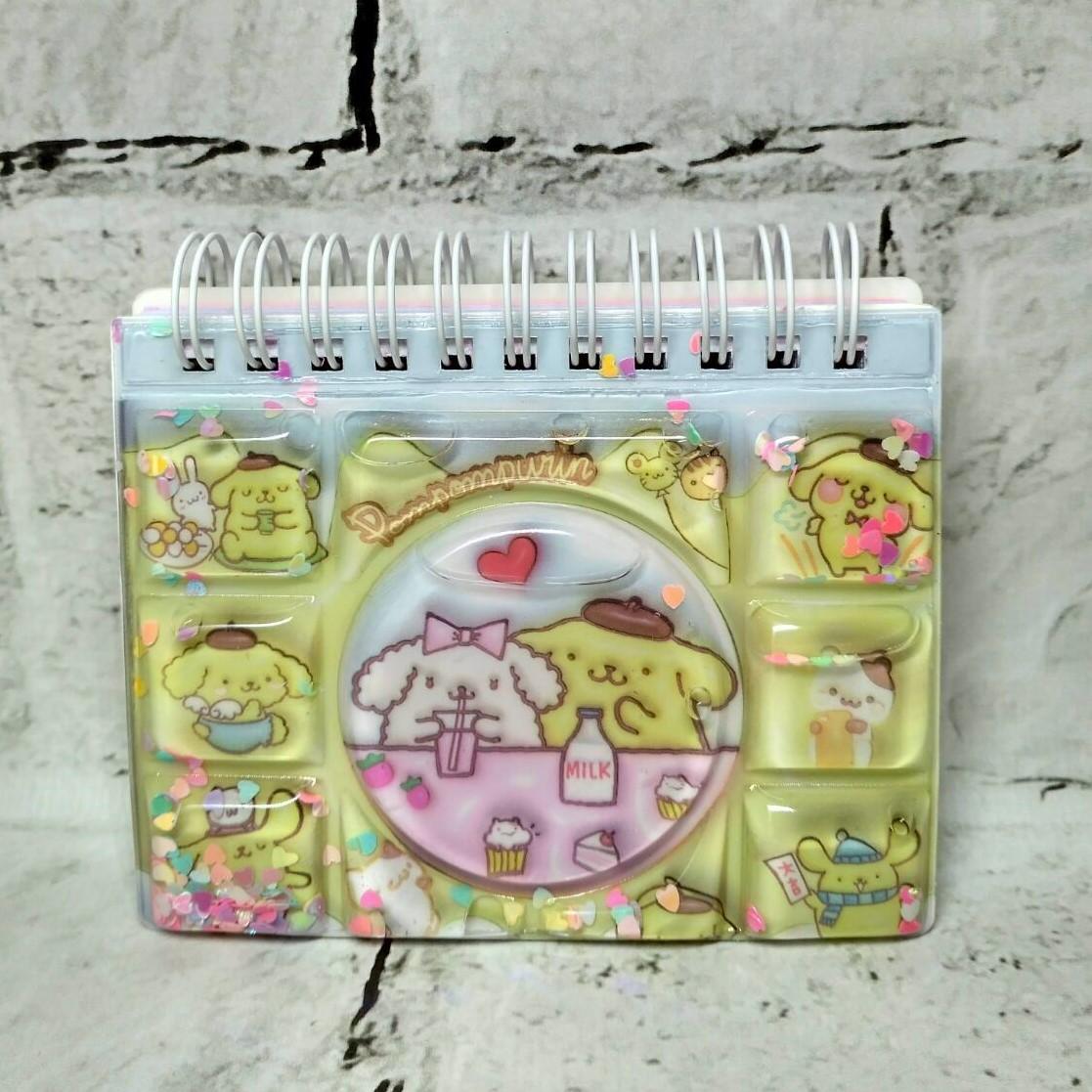 Блокнот детский для заметок с жидкостью и блестками Помпурин 55 листов 10,7х8,3 см Желтый (24-616-11)