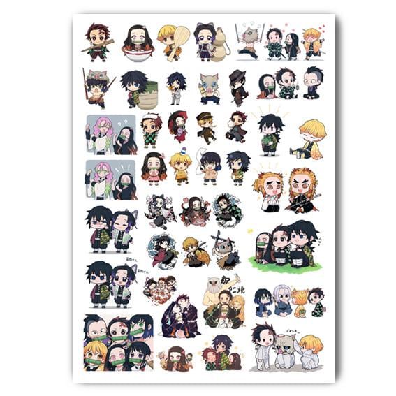 Стикеры наклейки аниме Клинок рассекающий демонов А3 лист (stik_159)