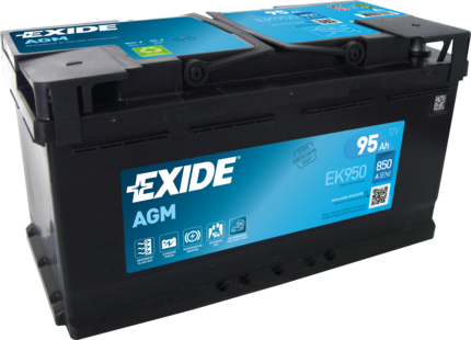 Акумулятор автомобільний EXIDE Start-Stop AGM 95 Ah 850A 12V