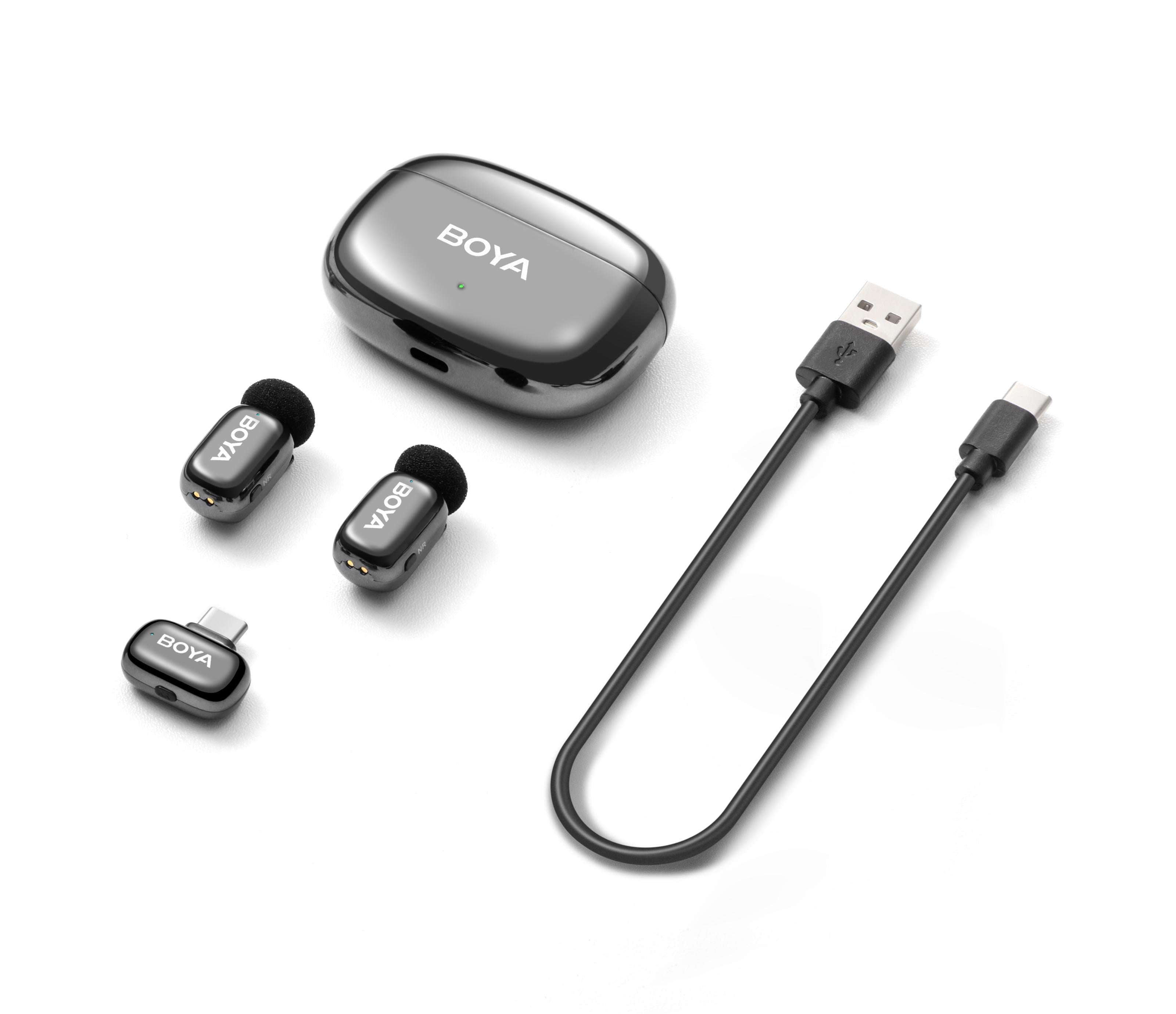 Микрофон петличный Boya mini 2 Lunar USB Type-C 2026 с зарядным кейсом для iPhone и Android беспроводной телефон (50071)