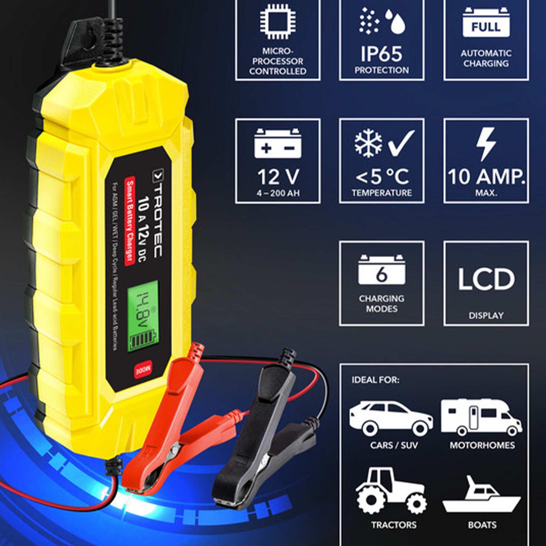 Зарядное устройство для автомобильного аккумулятора Trotec PBCS 10A/12V 4-200Ah (4675000015) - фото 30 Зарядное устройство для автомобильного аккумулятора Trotec PBCS 10A/12V 4-200Ah (4675000015) - фото 30