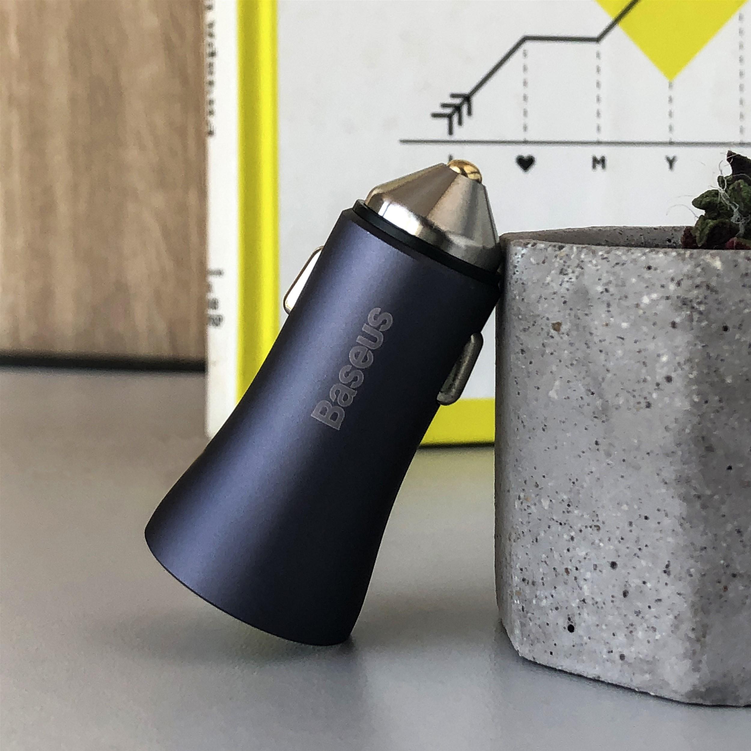 Автомобильное зарядное устройство Baseus Golden Contactor Pro Dual Quick Charger U+U Gray (CCJD-A0G) - фото 8 Автомобильное зарядное устройство Baseus Golden Contactor Pro Dual Quick Charger U+U Gray (CCJD-A0G) - фото 8