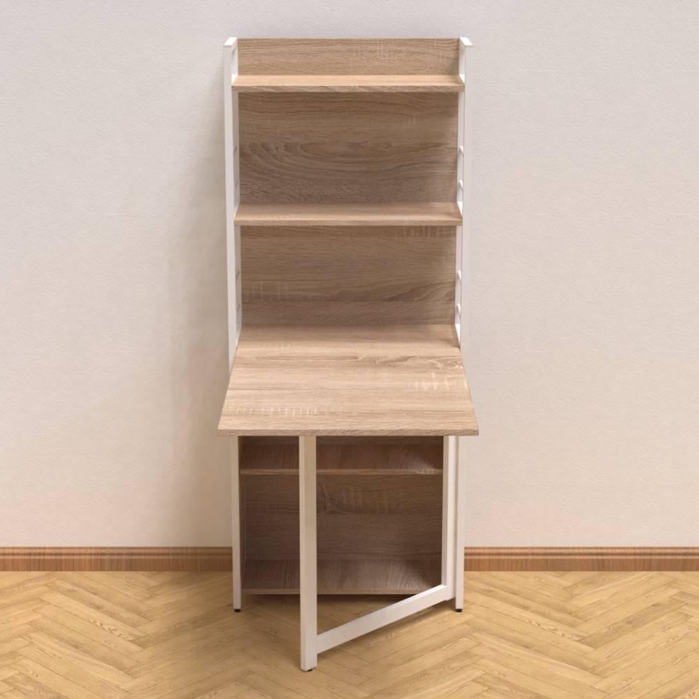 Стол книжка с этажеркой Ferrum-decor Практик 2 металл/ДСП 16 мм 1555x640x990 мм Белый/Дуб Сонома (FRD-104635) Стол книжка с этажеркой Ferrum-decor Практик 2 металл/ДСП 16 мм 1555x640x990 мм Белый/Дуб Сонома (FRD-104635)