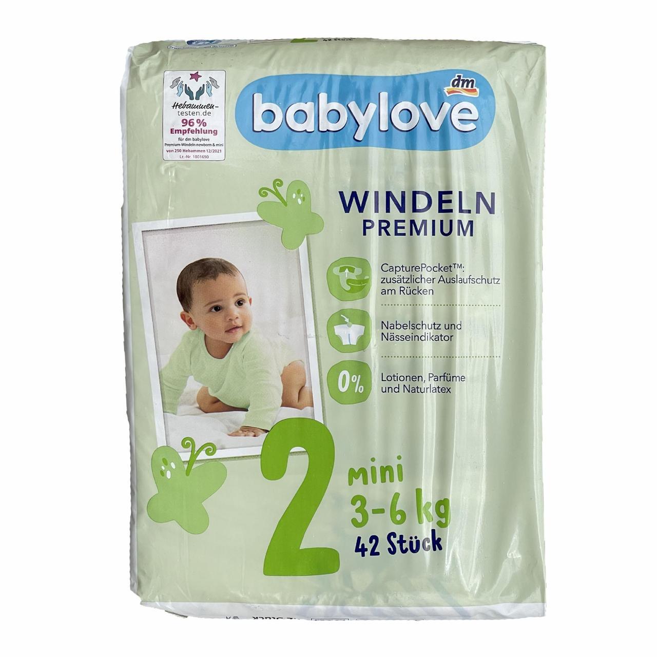 Підгузки дитячі Babylove Premium 2 Mini 3-6 кг 42 шт. (2301031470) - фото 1