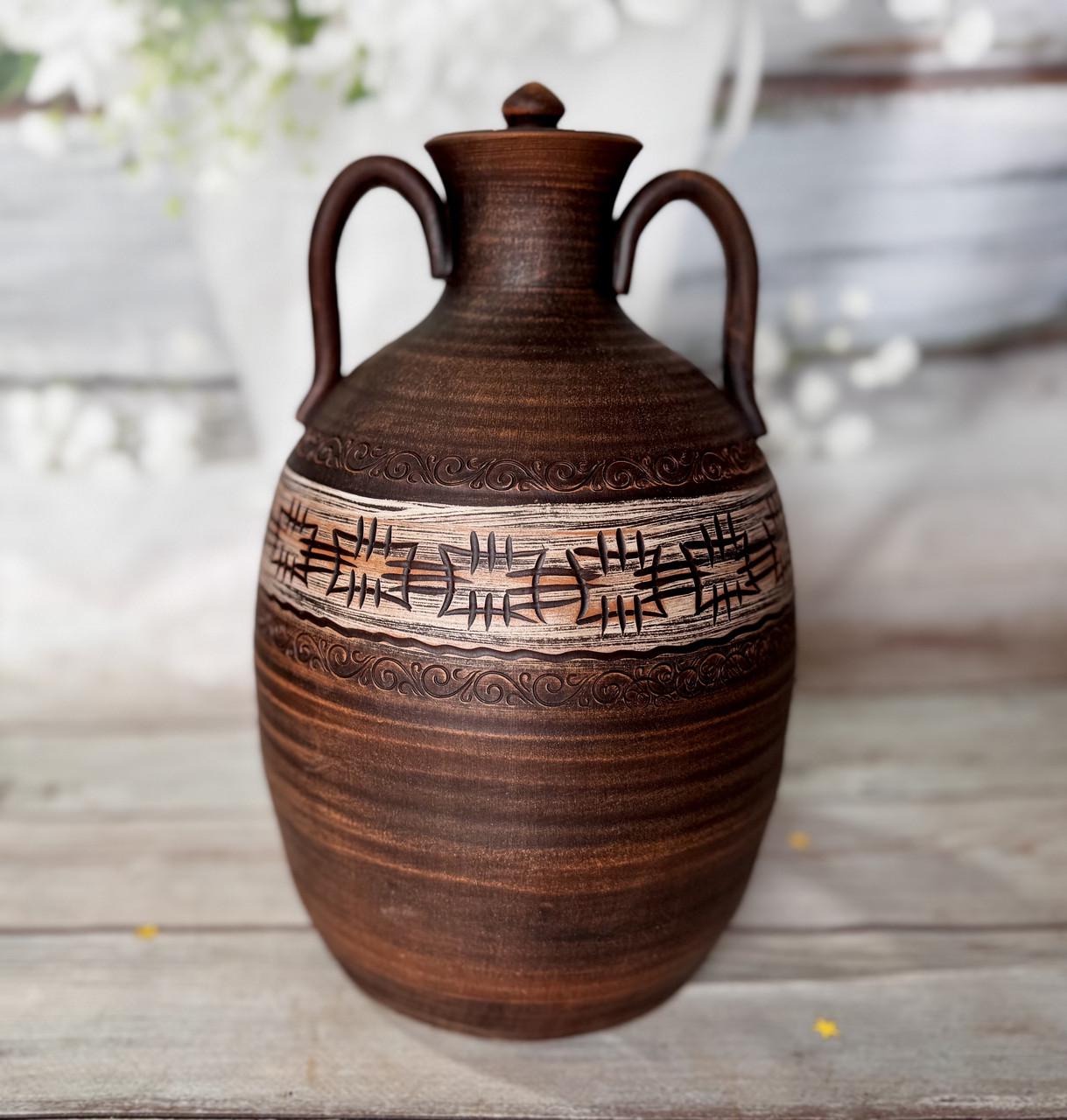 Амфора из красной глины 4 л (2583043487)