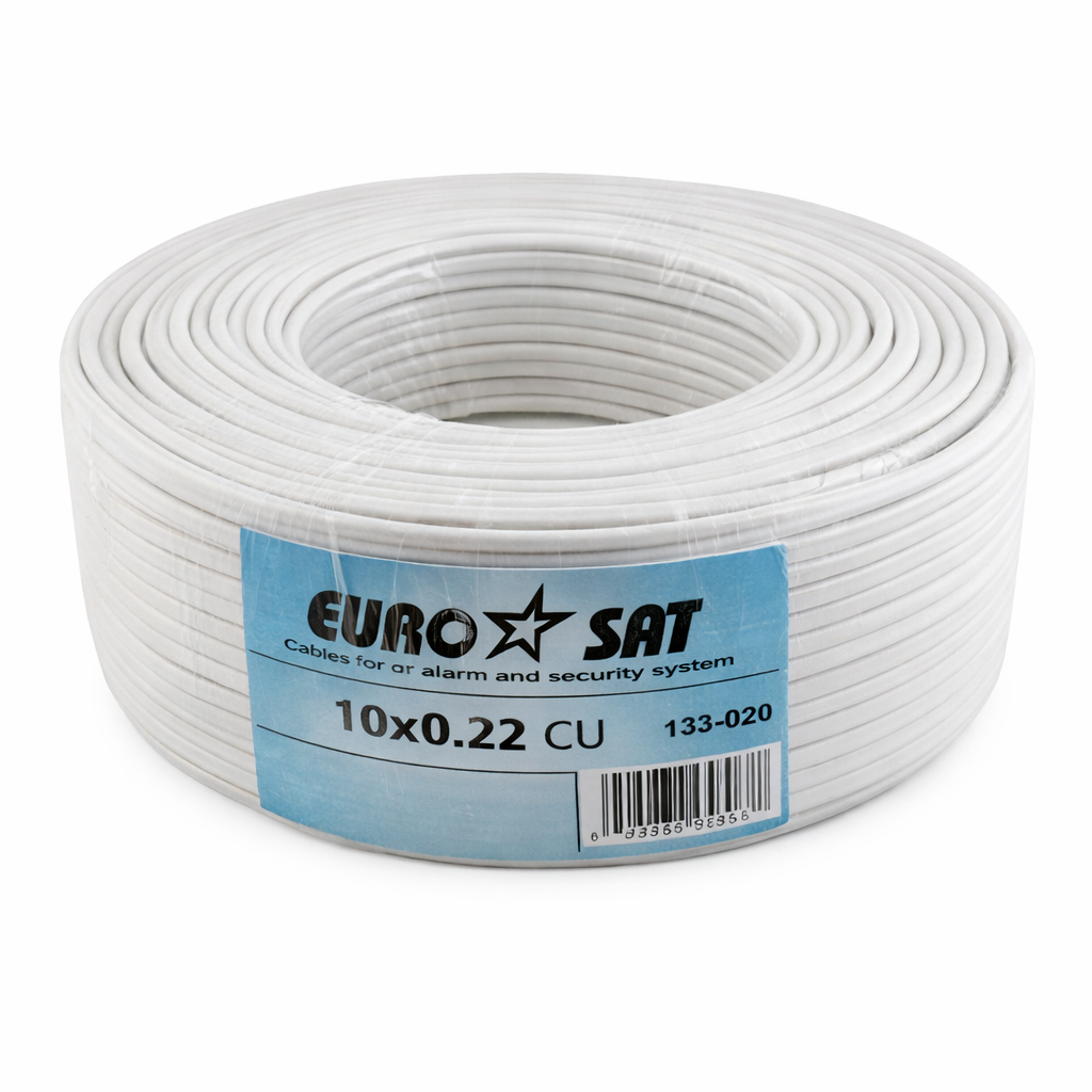 Провод сигнальный медный EUROSAT сечение 10х0.22 мм Alarm 100 м Белый (33087807)