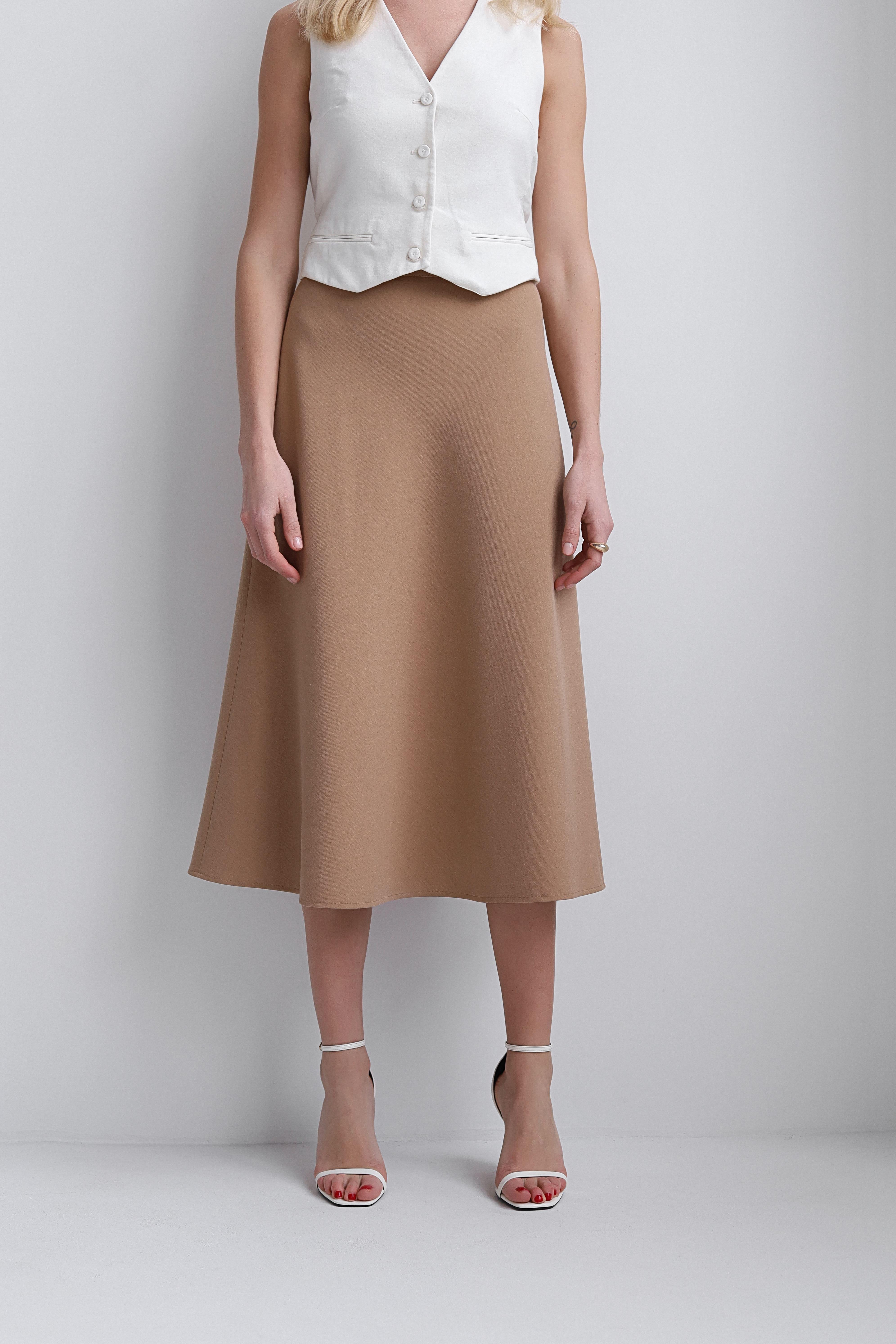 Спідниця-трапеція міді Дика Спідниця S Бежевий (5010) Спідниця-трапеція міді Дика Спідниця S Бежевий (5010)