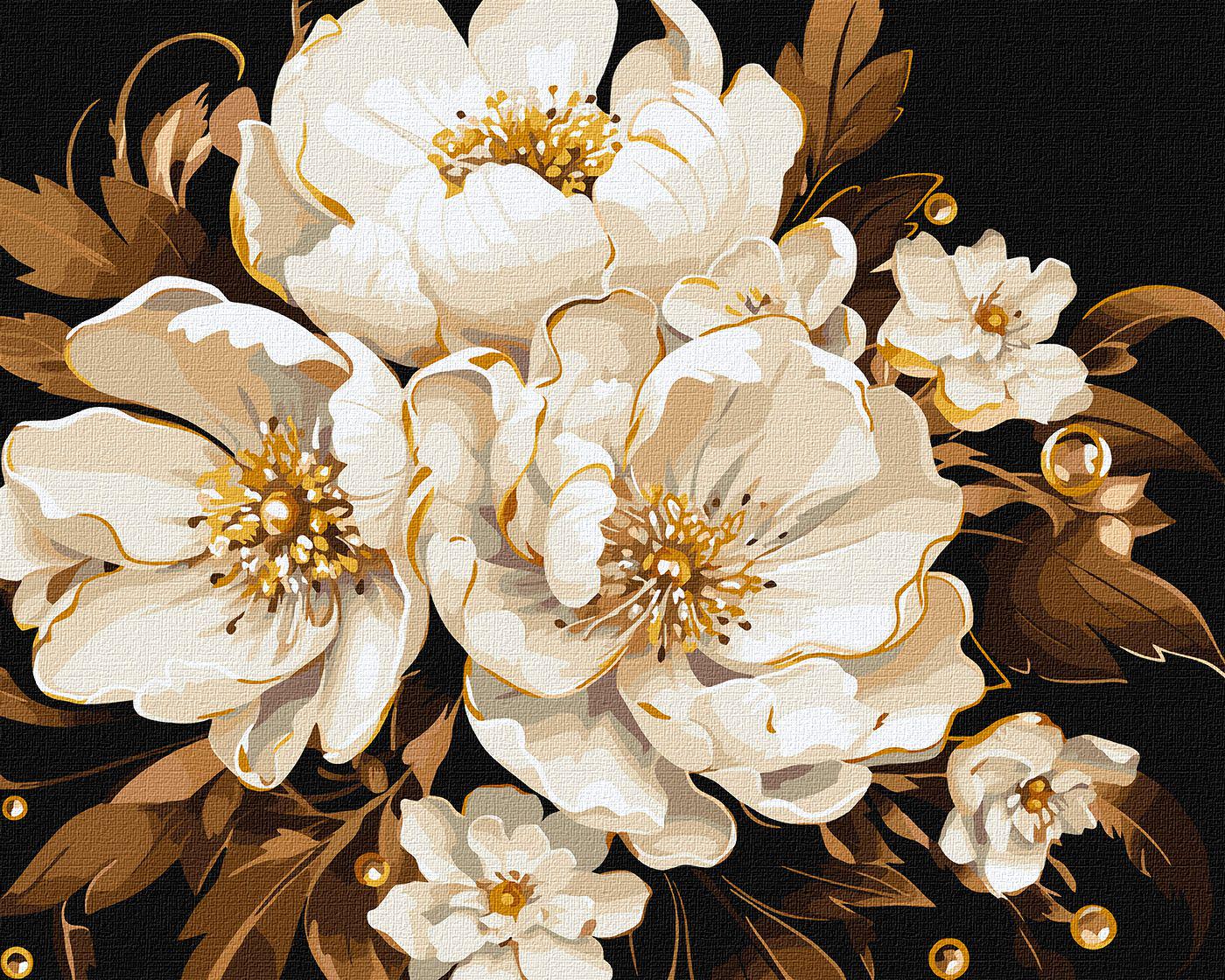 Картина по номерам Идейка Белая нежность с красками металлик extra 40x50 см (KHO3271)