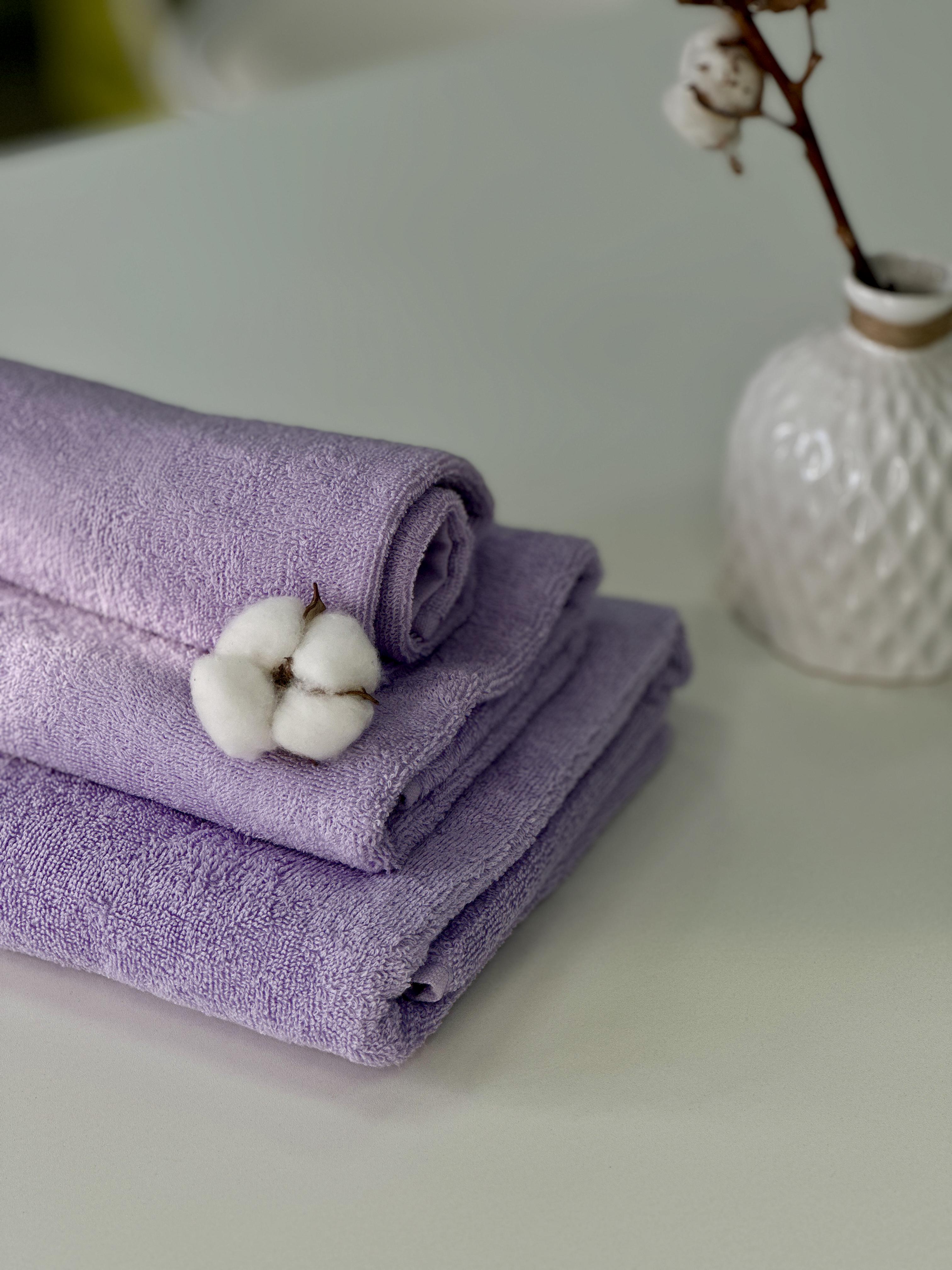 Комплект полотенец 400 г/м2 40х70/50х90/70х140 см Лиловый (14163883) - фото 2