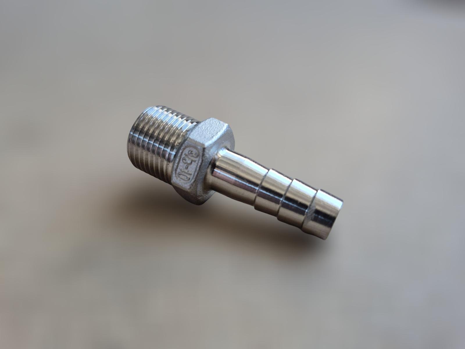 Штуцер шланговий різьбовий DN10 AISI304 BSPP Class-150 ялинка н/ж сталь 10 мм 3/8" (29203310) - фото 4