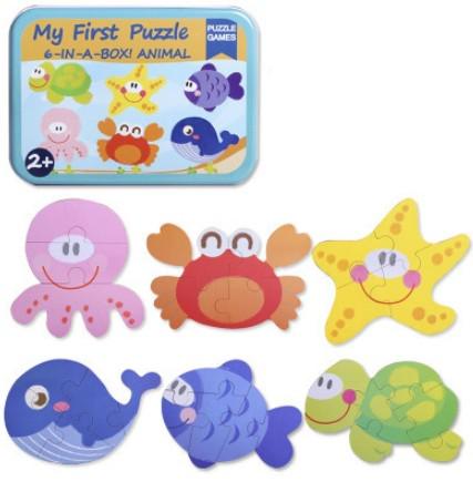 Пазлы-игра Морские животные 24 элемента