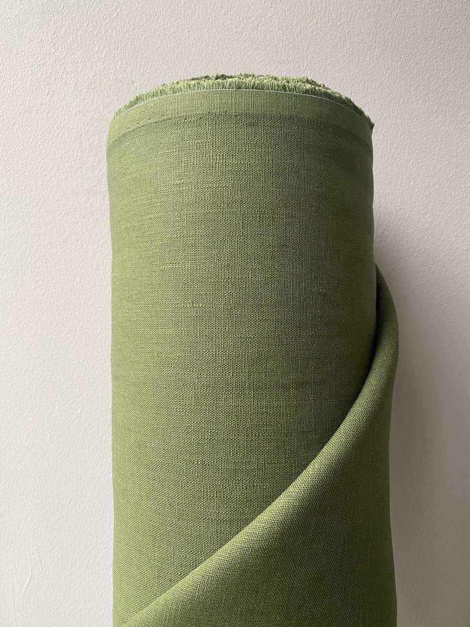 Ткань Linen Plus 100% лен Оливковый 372/054
