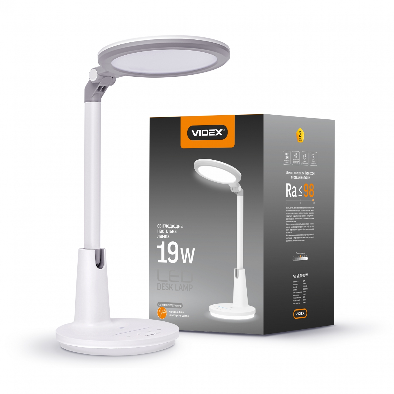 LED настольная лампа VIDEX TF10W 19W 4100K VL-TF10W