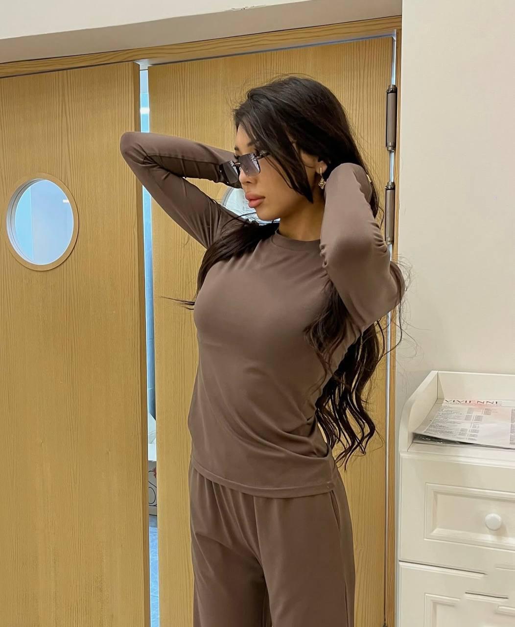 Костюм замшевый р. 44-46 Мокко (Мод 1114.3)