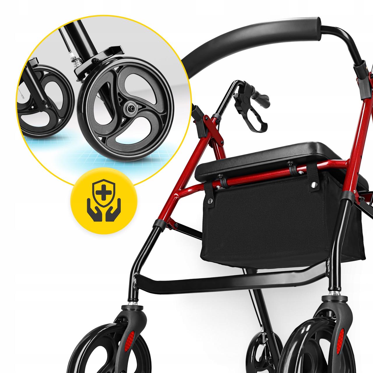 Роллер дляходьби 4FIZJO складний зі сумкою Black/Red (P-5905973406901) - фото 2