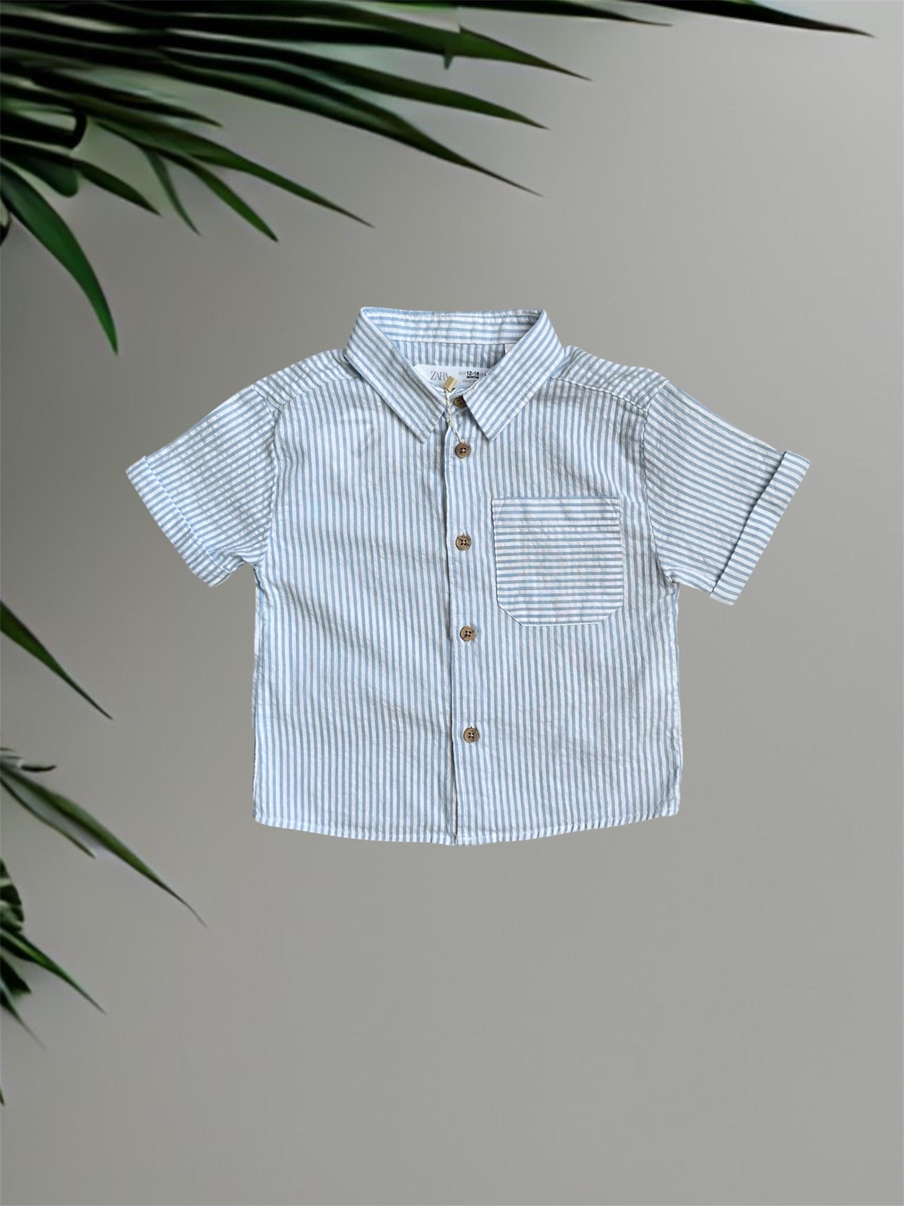 Рубашка Zara 12/18 мес 86 см Синий