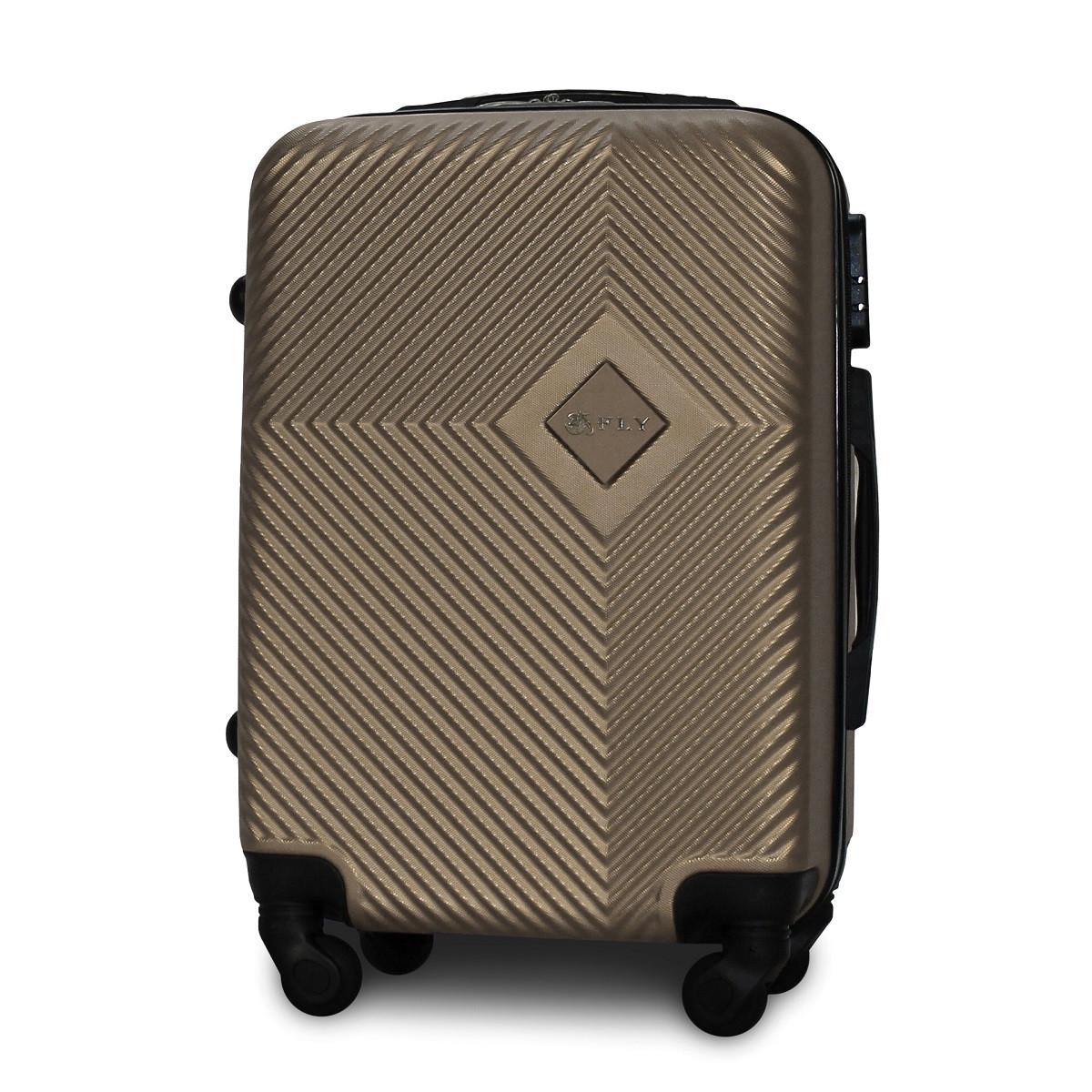 Валіза Fly 2130 мала 54х41х22 см ручна поклажа на 4 колесах Шампань