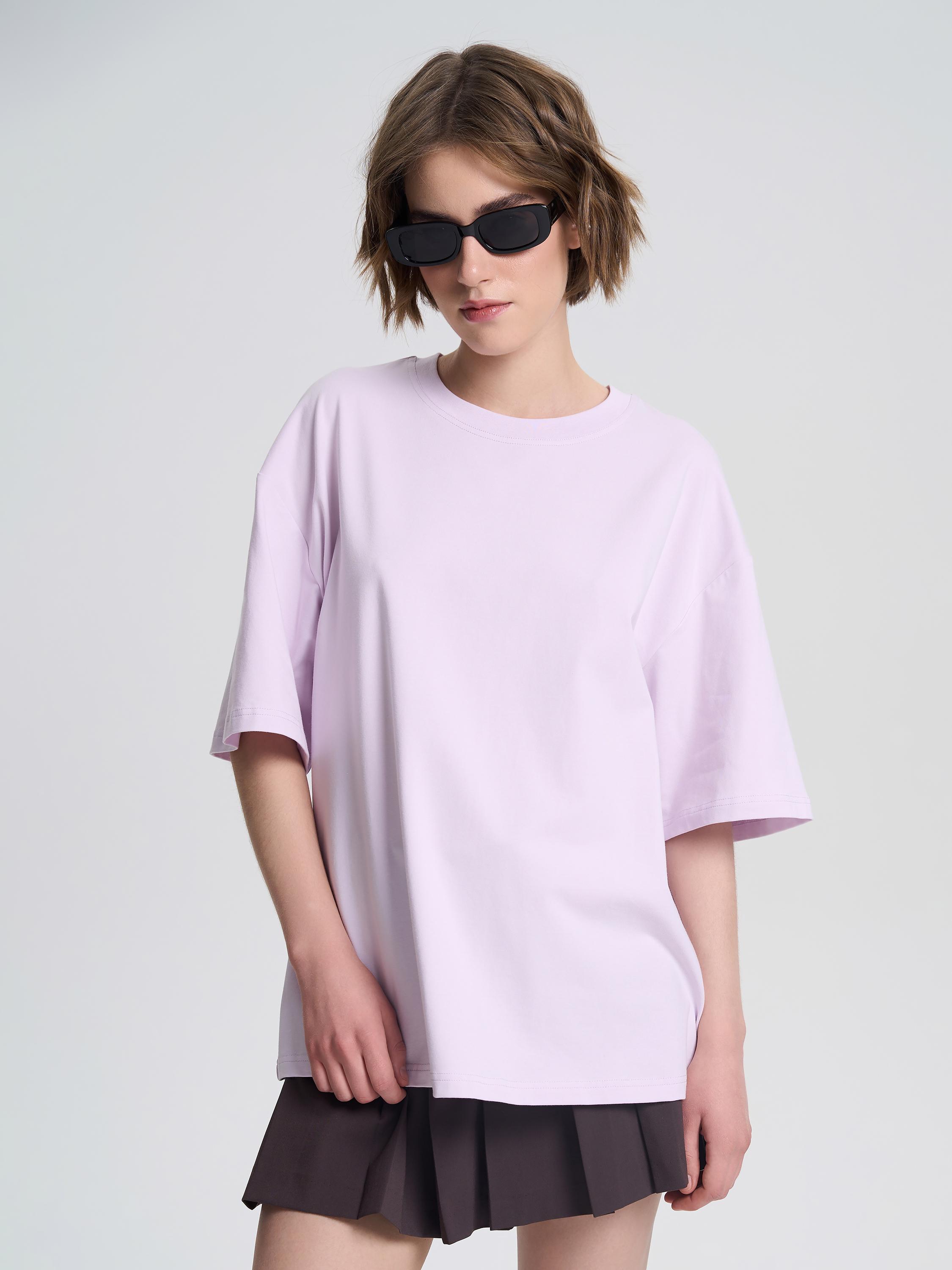 Футболка женская оверсайз ROZA 231105 S Лавандовый (4824005715471) - фото 4