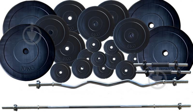 Набір: штанга + гантелі WCG Premium 107 кг Чорний (320.000.017)