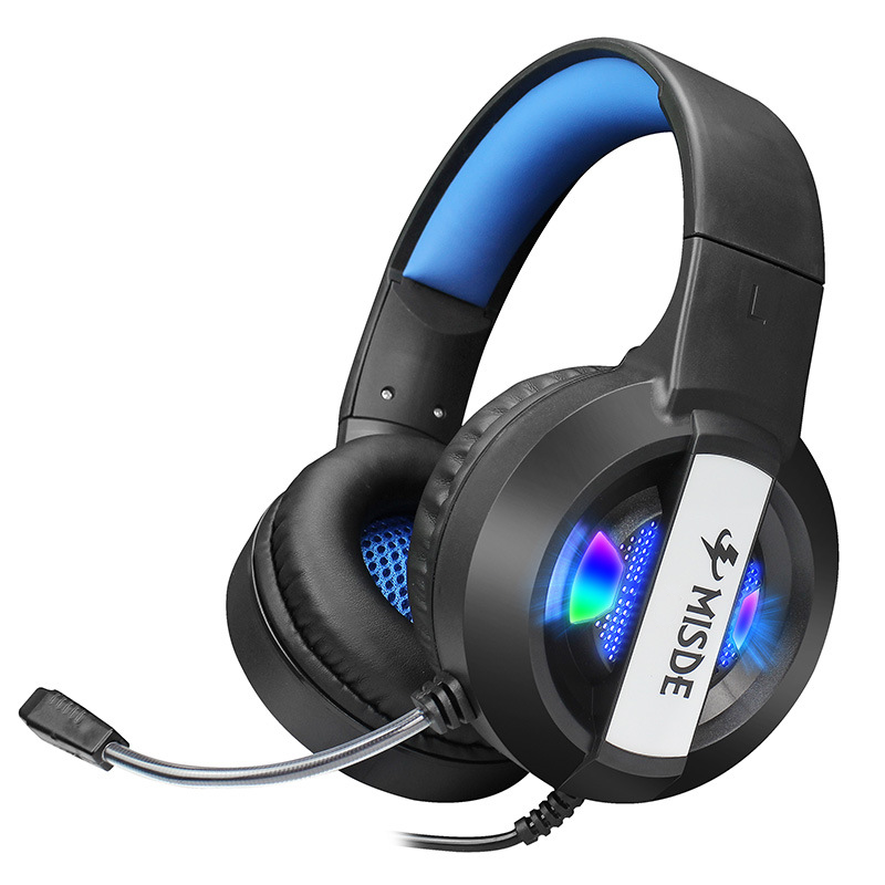 Игровые проводные наушники Misde MA8 с RGB подсветкой и микрофоном Blue Игровые проводные наушники Misde MA8 с RGB подсветкой и микрофоном Blue