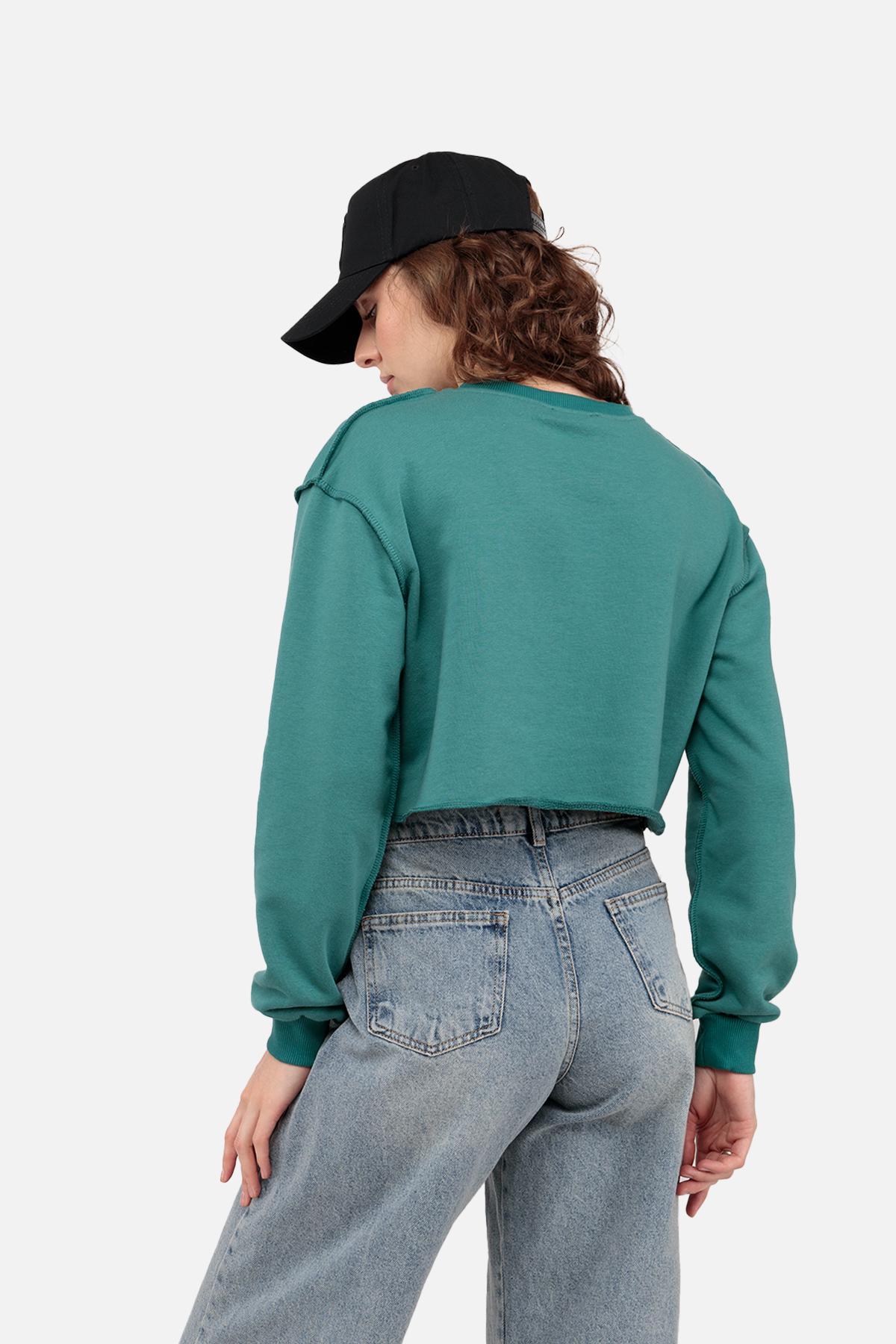 Світшот жіночий ЦБ-00244237 р. 46 Зелений (SKT000978287) - фото 3 Світшот жіночий ЦБ-00244237 р. 46 Зелений (SKT000978287) - фото 3