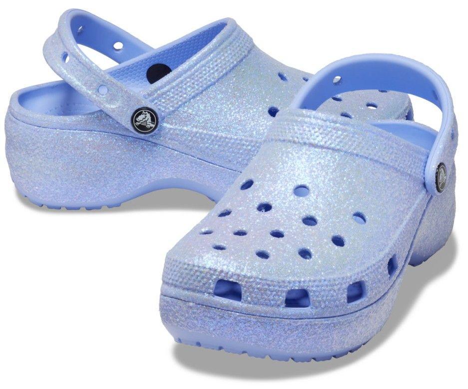 Крокси жіночі Crocs Classic Platform Glitter р. 37-38 Блакитні (24636) Крокси жіночі Crocs Classic Platform Glitter р. 37-38 Блакитні (24636)