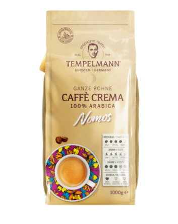 Кава в зернах Tempelmann Nomos Caffe Crema 1 кг (13343402)