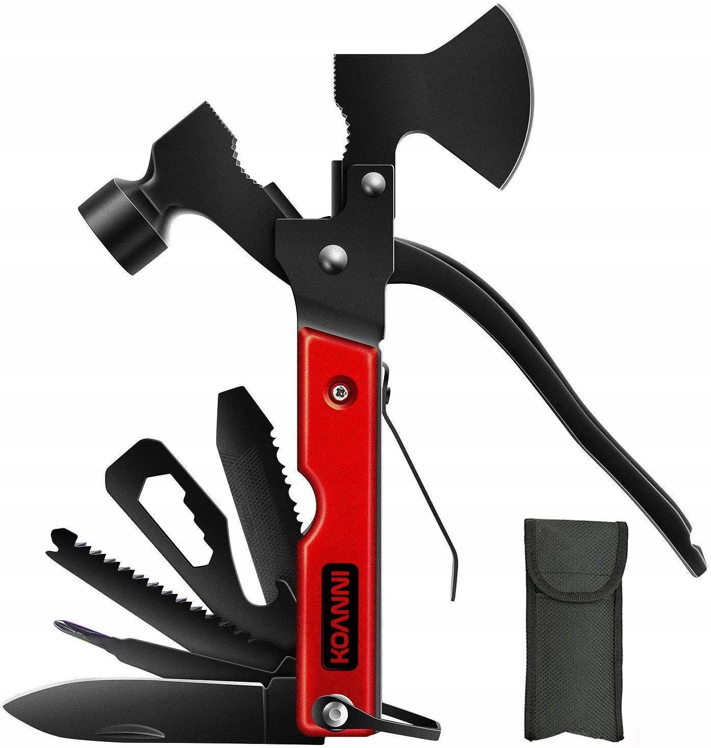 Мультитул Koani 17в1 нержавеющая сталь 304L механизм блокировки защитный чехол (29)