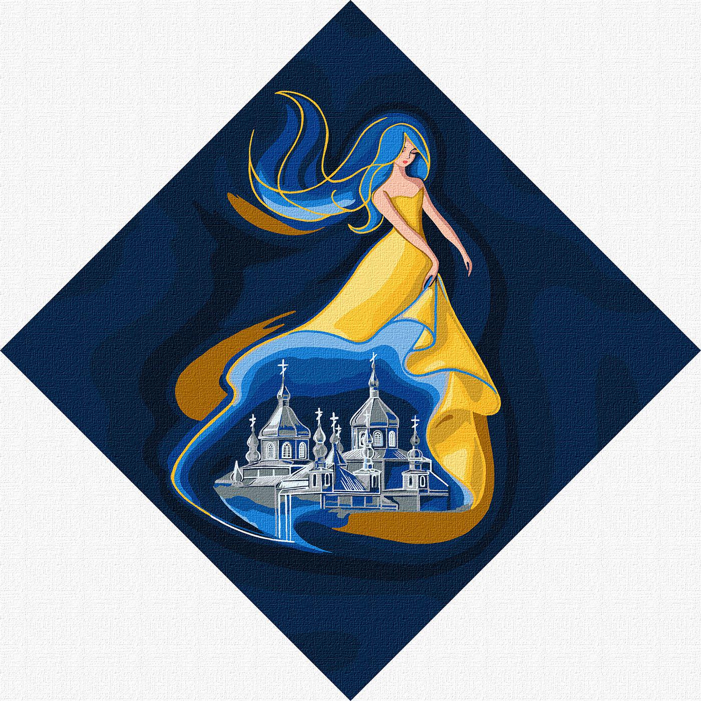 Картина по номерам Идейка Берегиня г. Ковель 30x30 см без коробки (KHO4983)