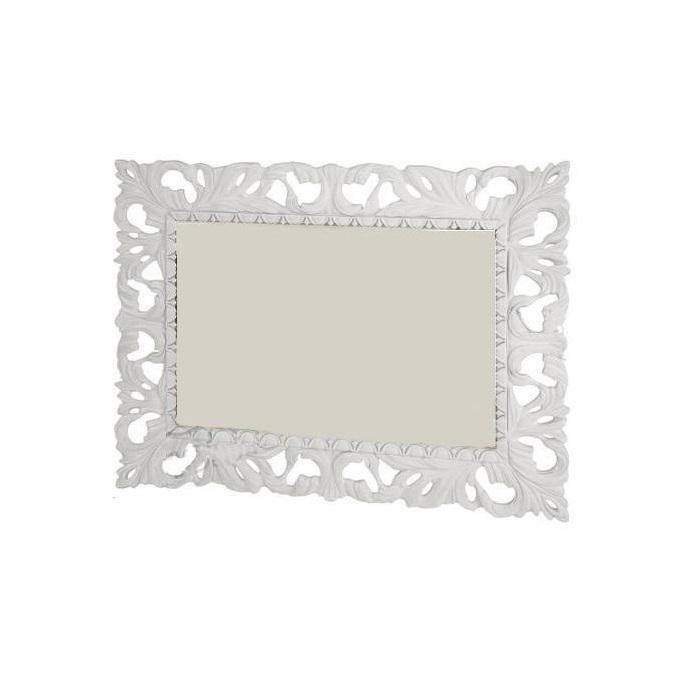 Зеркало MiroMark Империя с рамой в спальню/в прихожую/гостиную 1000х800 см Белый глянец (МР-80-WB)