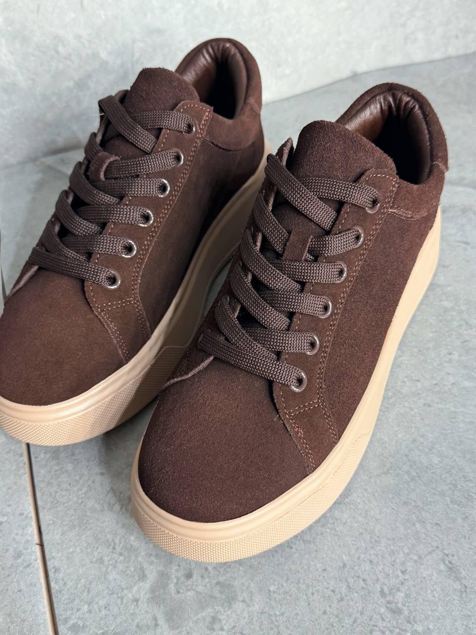 Кеды женские Hengji 85-12 натуральный замш на платформе р. 38 24,5 см Коричневый - фото 8 Кеды женские Hengji 85-12 натуральный замш на платформе р. 38 24,5 см Коричневый - фото 8