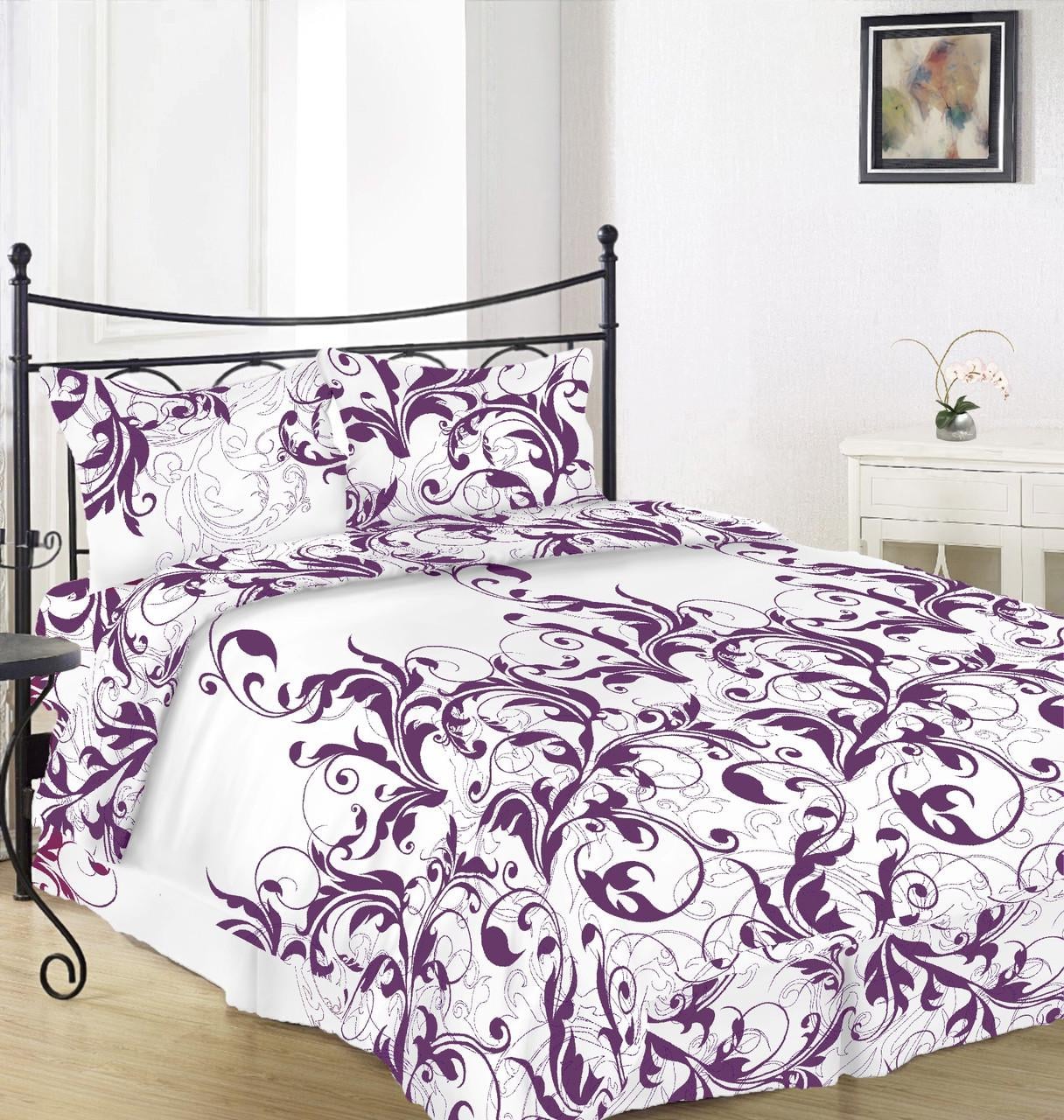 Простынь Вилена Голд Вензель бордо бязь двуспальная 200х220 см