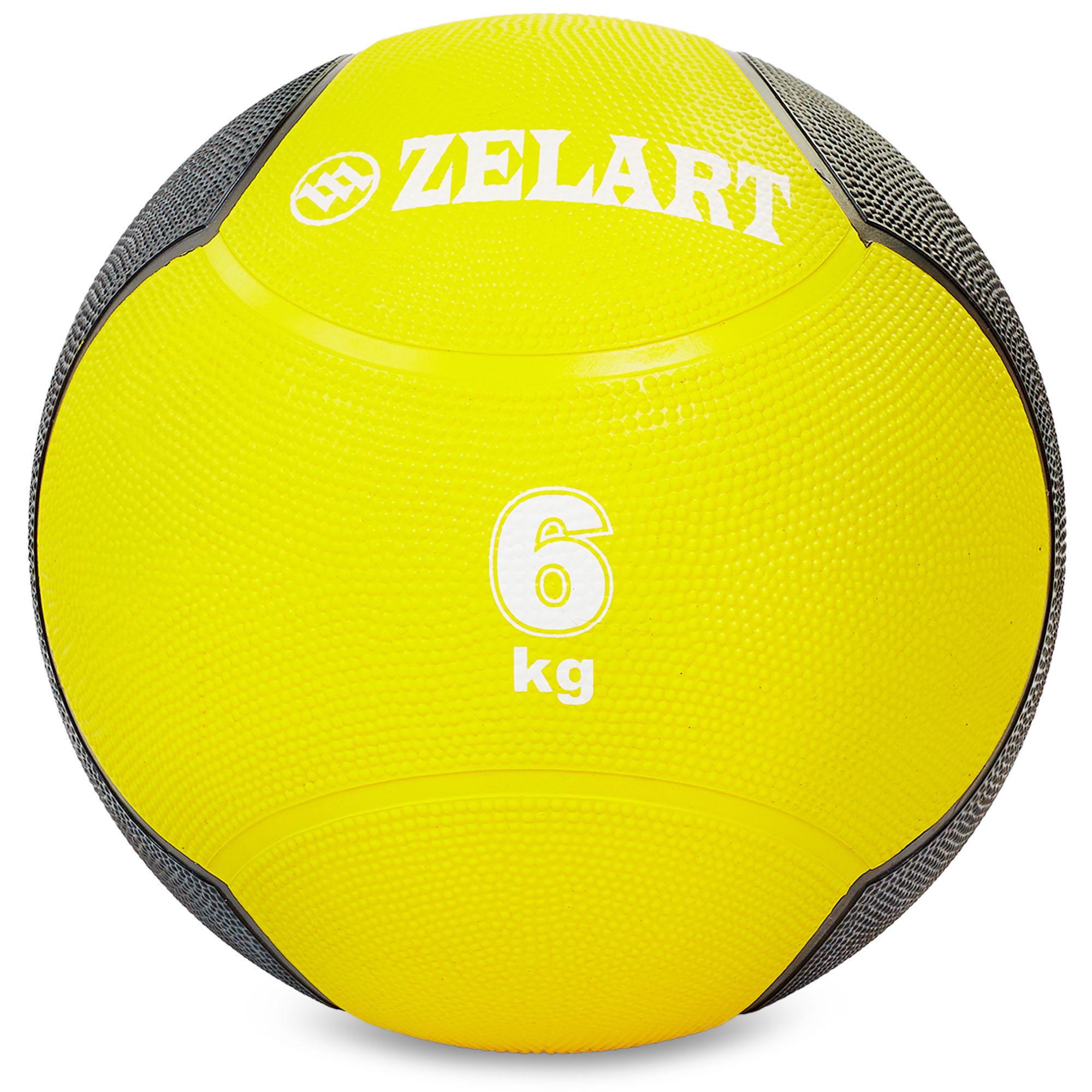 М'яч медичний медбол Zelart Medicine Ball FI-5121-6 6 кг Жовтий/Чорний (DR003481) - фото 1