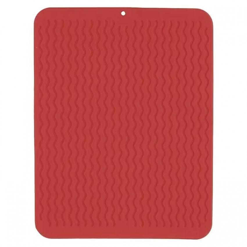 Килимок для сушіння посуду силіконовий нековзний 30x40 см Red (128629)