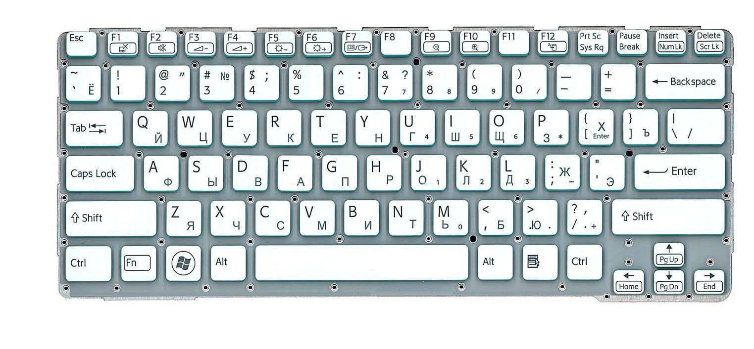 Клавиатура для ноутбука Sony SVE14A White