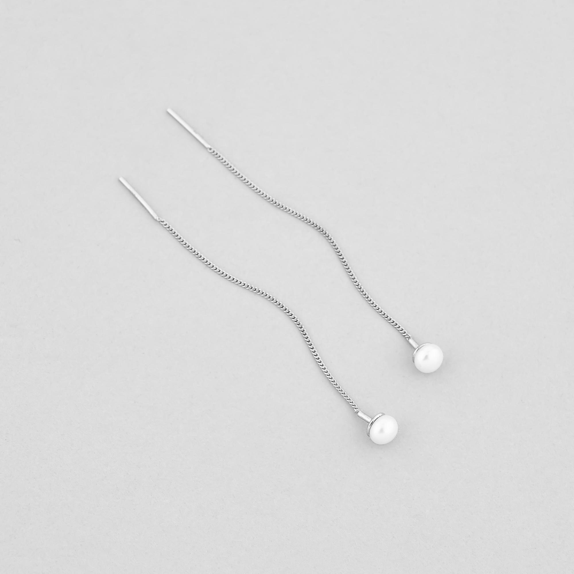 Серебряные серьги Minimal Песнь моря (9725)