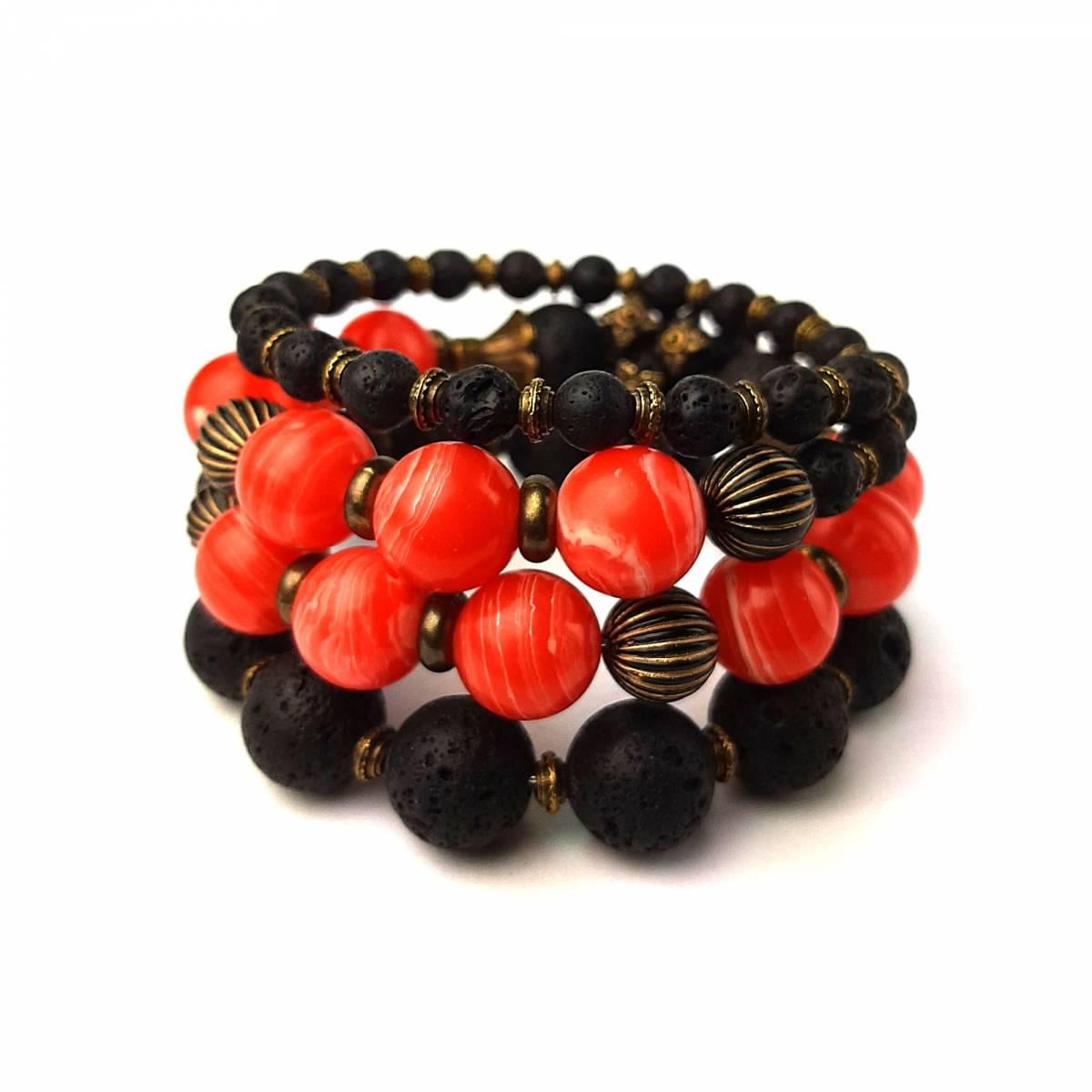 Браслет DARSANA Венди из натурального камня лава/агат (DRSU005593)