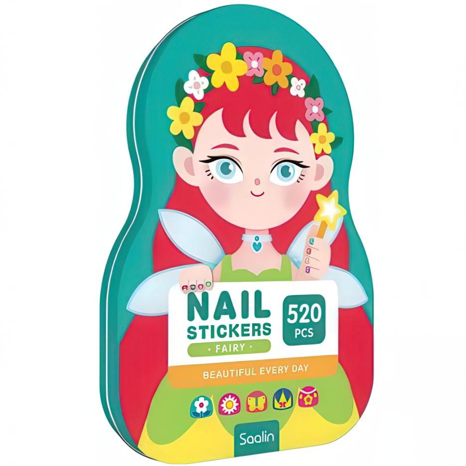 Наклейки для ногтей набор стикеров разного размера Garden Fairy 520 шт.