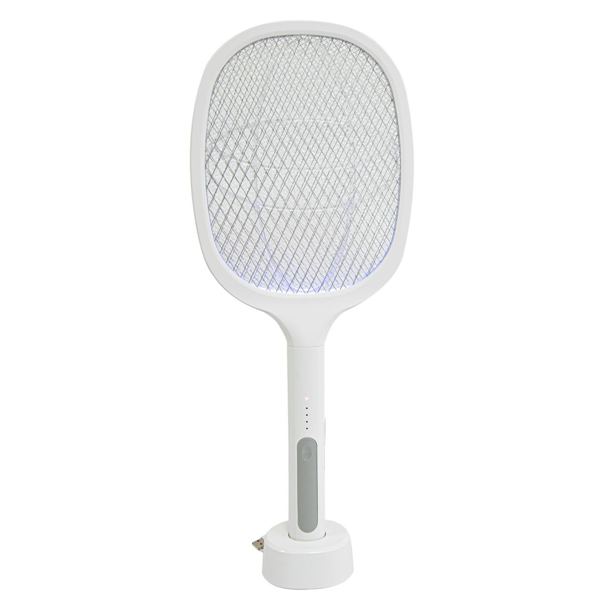 Мухобойка електрична Multifunction Electric mosquito Swatter зі док станцією Білий (1008632-White)