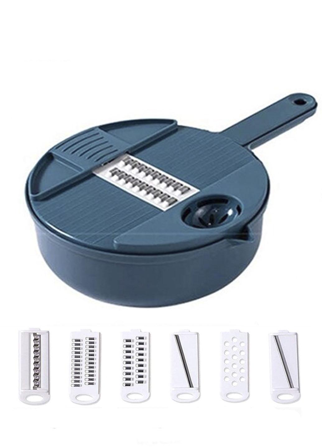 Тертка-овочерізка з контейнером Stenson 7 пр. Синій (R30693M)