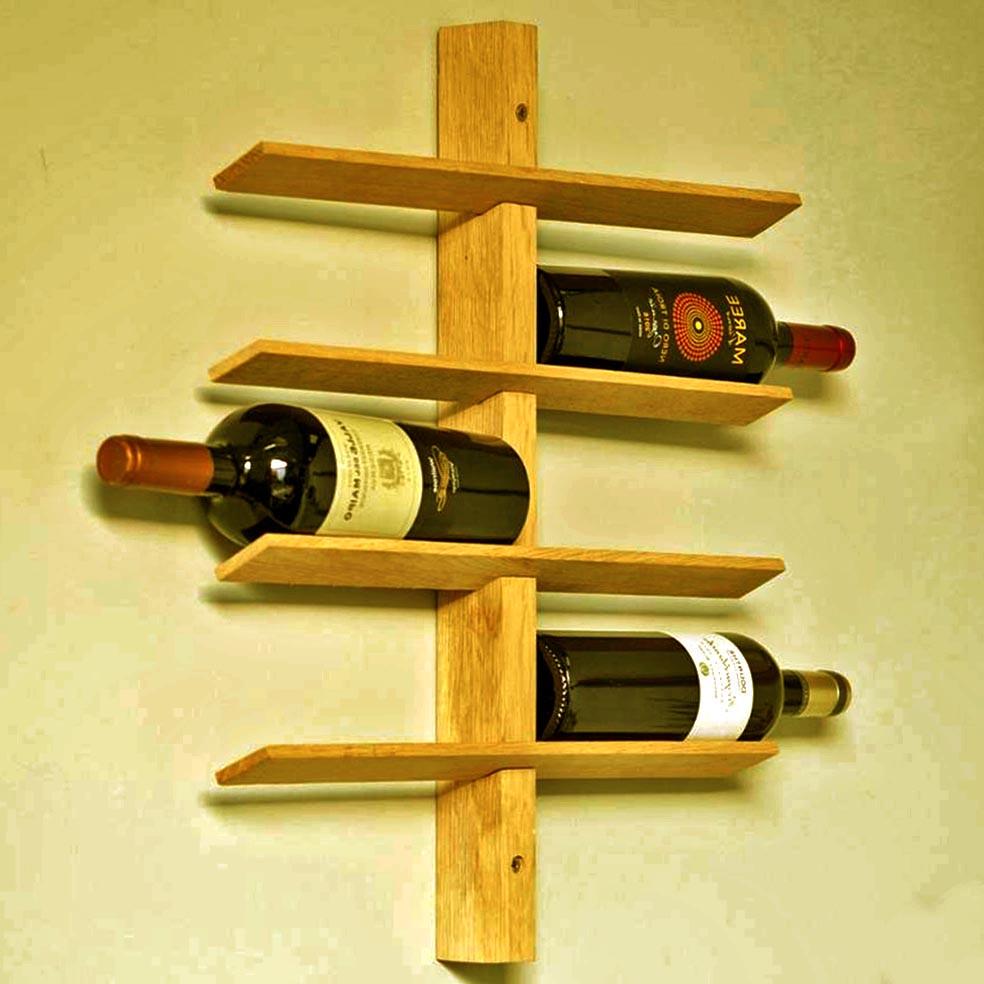 Полка для вина настенная из дерева Такенура 4 Карри (ПНК-415603)